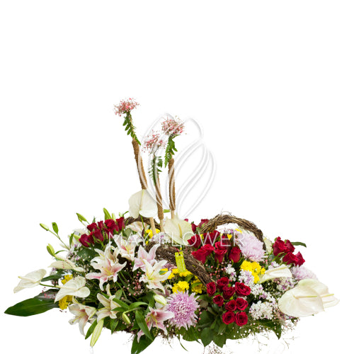 Abstract Floral Basket