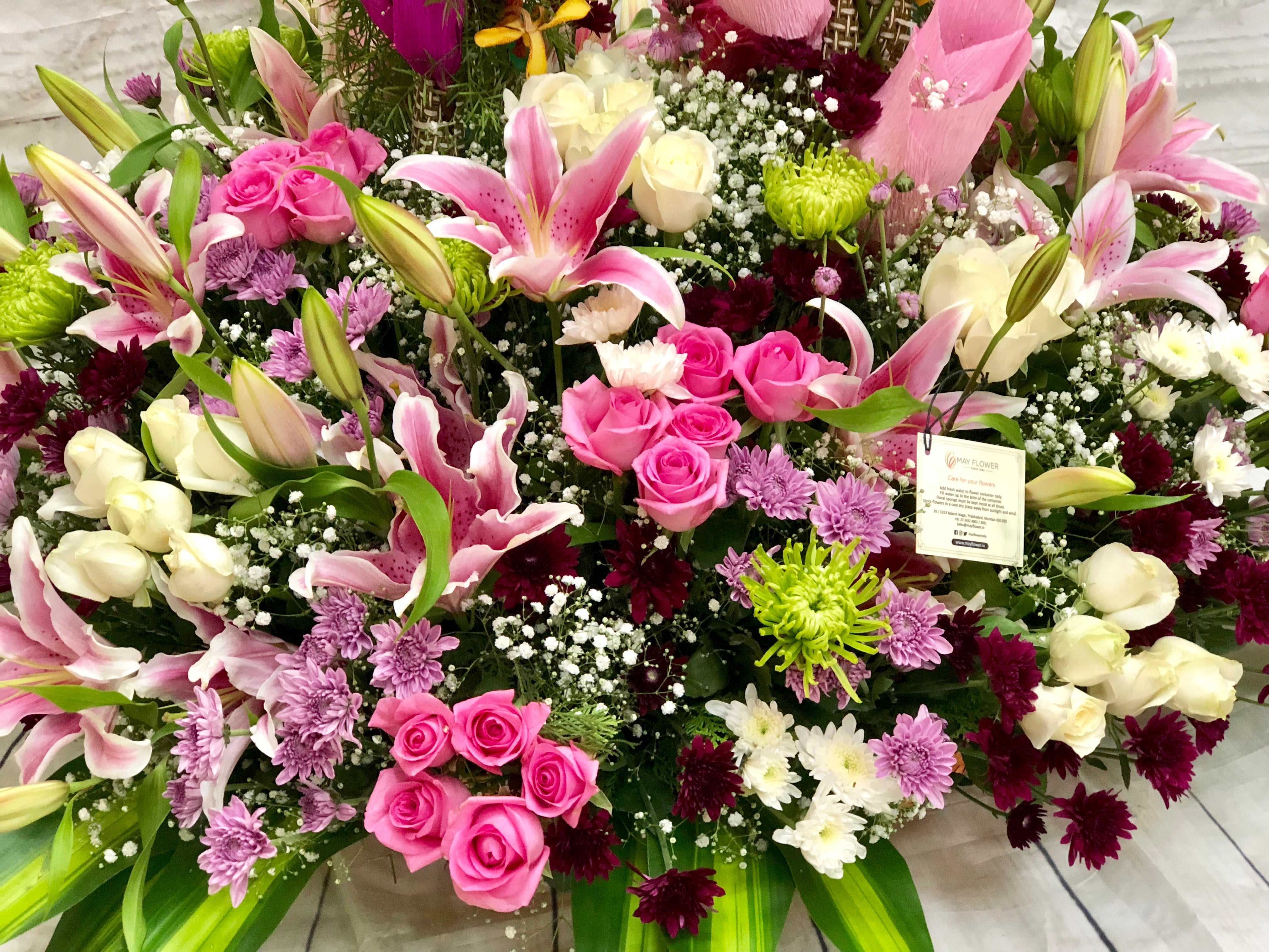 flowers arrangement for Holi