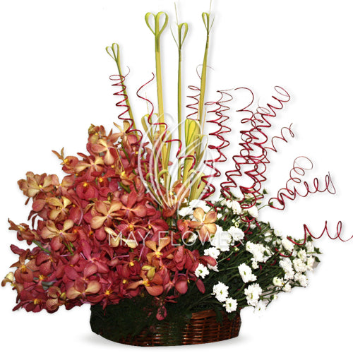 Bright Floral Basket Arrangement Main image