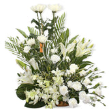 White Basket Florals