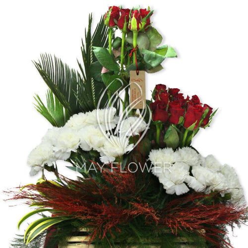 Red Roses with White Florals
