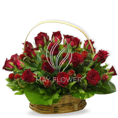 Red Floral Basket Secondary image