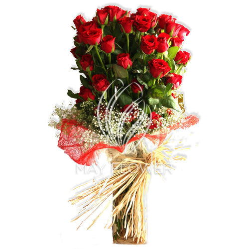 Stunning Red Roses In A Vase