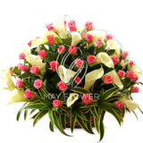 Roses Round Basket