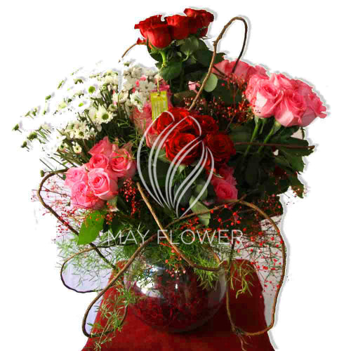 Red Pink Florals
