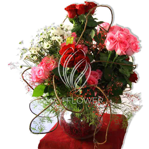 Red Pink Florals