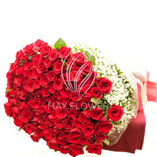 100 Red Rose Bunch Secondary image
