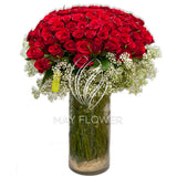 100 Red Roses Vase