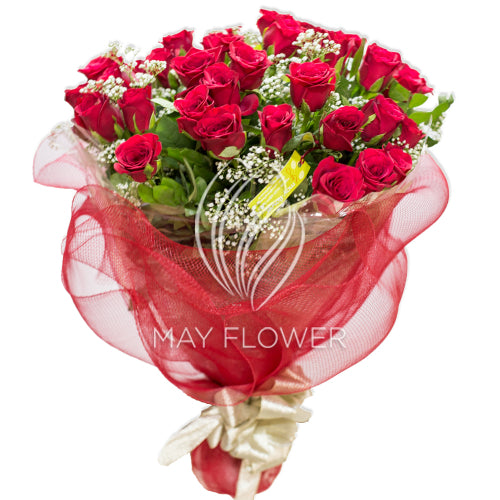 40 Red Roses Hand Bunch – May Flower