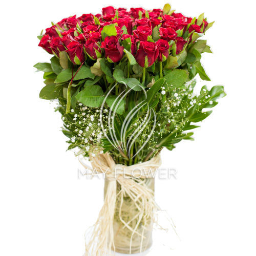 50 Red Roses Vase Main image