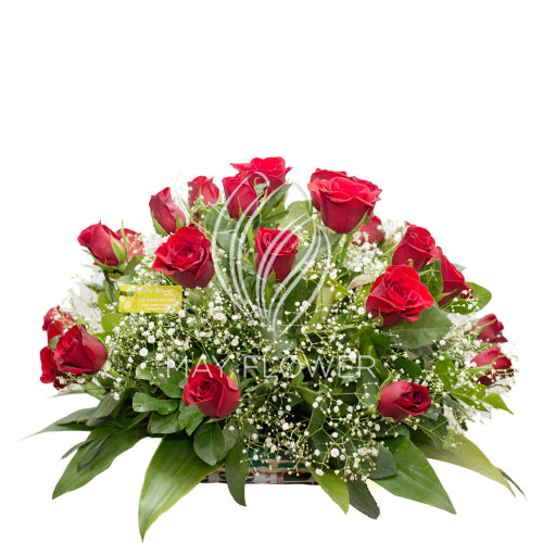 30 Red Rose Basket Main image