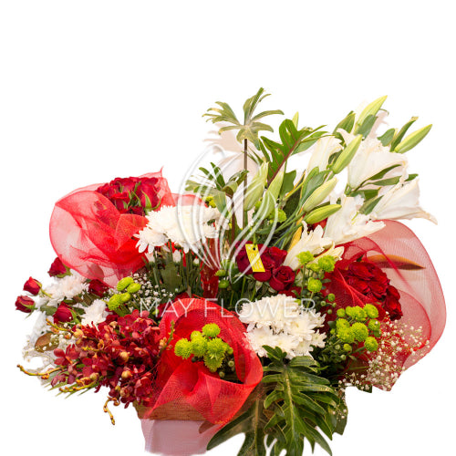 Red White Floral Excess