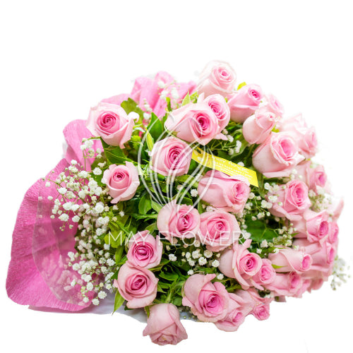 40 Pink Rose Bunch Secondary image