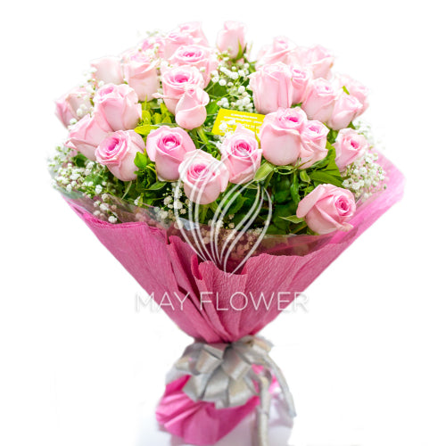 40 Pink Rose Bunch Main image