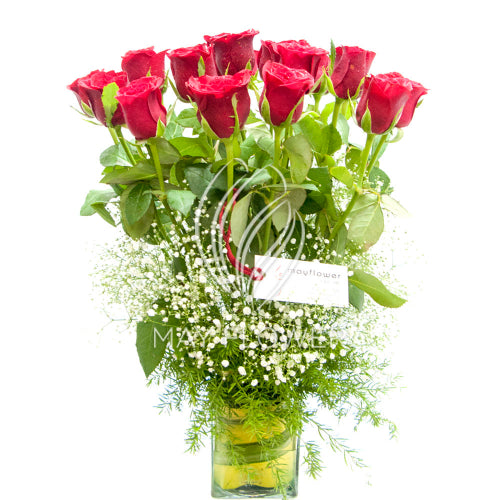 20 Red Roses Vase Main image