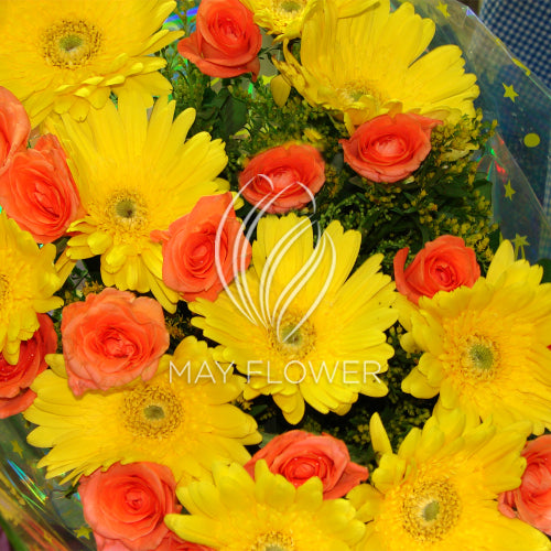 Rose Gerbera Hand Bunch