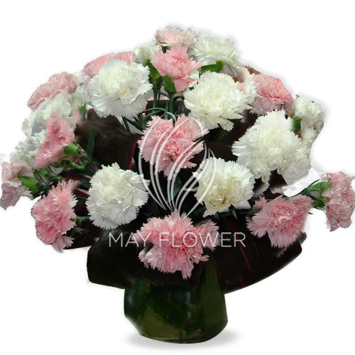 Pink White Carnation Bunch Secondary image